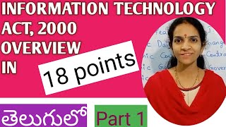 Information Technology Act, 2000 --features telugu, part 1