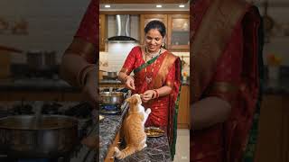hungry Billi 🤤#kitchen#mom#shortsfeed #sejalentertainment #lovely cat