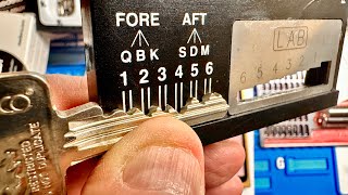 Close up look of the Medeco Biaxial Key Decoder Tool