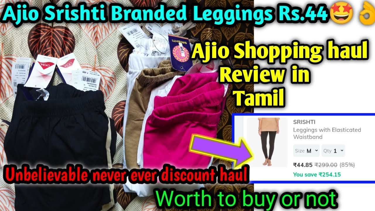 Unbelievable Srishti Branded Leggings Rs.44 Shopping haul review in Tamil  💕Never ever Huge Discount 
