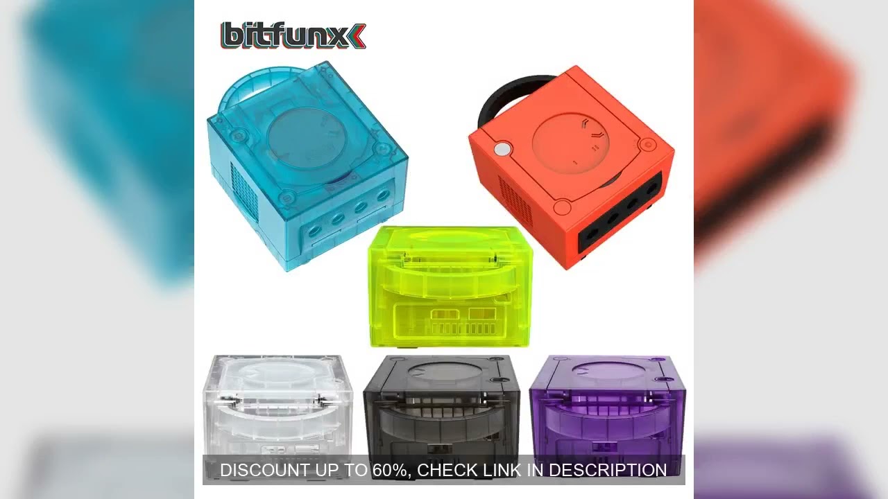 Bitfunx Replacement Shell Transparent Ice Blue Case Protective Housing for Gamecube NGC Game Console