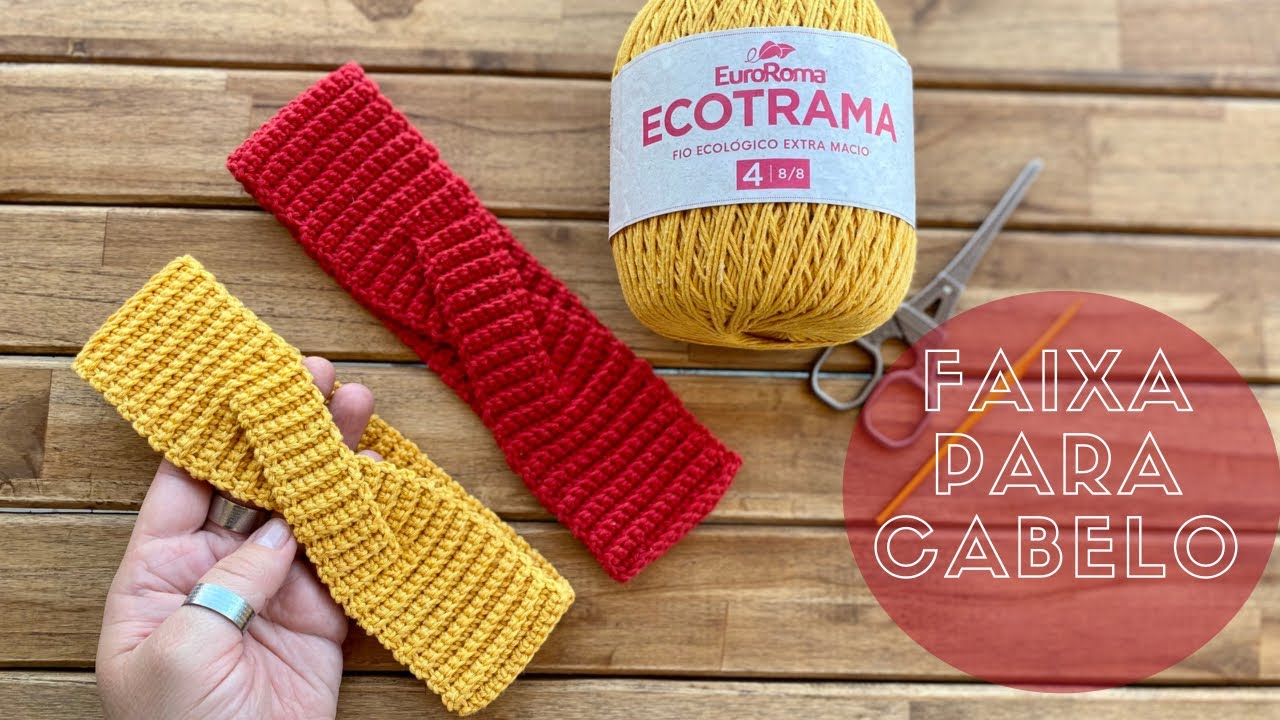 FAIXA PARA CABELO em Crochê , linda, básica , rápida e fácil de fazer por @Marcelo Nunes Croche
