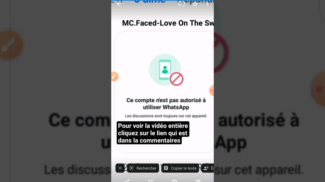 Regardez comment on corrige : Ce compte ne peut pas utiliser WhatsApp ?/👉 nouvelle méthode 