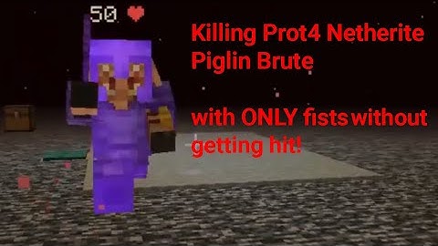 Minecraft Killing Protection 4 Netherite Piglin Brute With My Fists