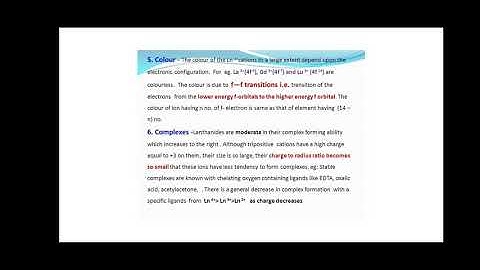 colour and absorption spectra of Lanthanides