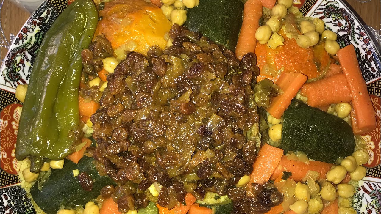 Couscous salé sucré(tfaya)réussi dès la première fois 💯💯🇲🇦avec tous les