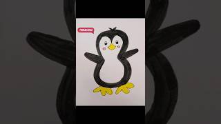 How to draw a penguin step by step #shorts #penguin 🐧 #flightlessbird #aquatic #birds