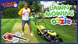 Ultimate Lawn Mowing Combo For Kids | Lawn Mowers, Hedger, Edger, Blower, Chainsaws With Ozzie