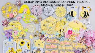 AUG 2025 Sneak Peek Project Shares #scrapdivadesigns @ScrapDiva29 #papercraft #bee #scrapbooking
