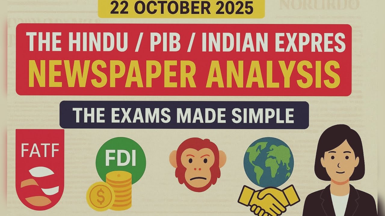 22 October 2025 The Hindu + Indian Express + PIB News Analysis - YouTube
