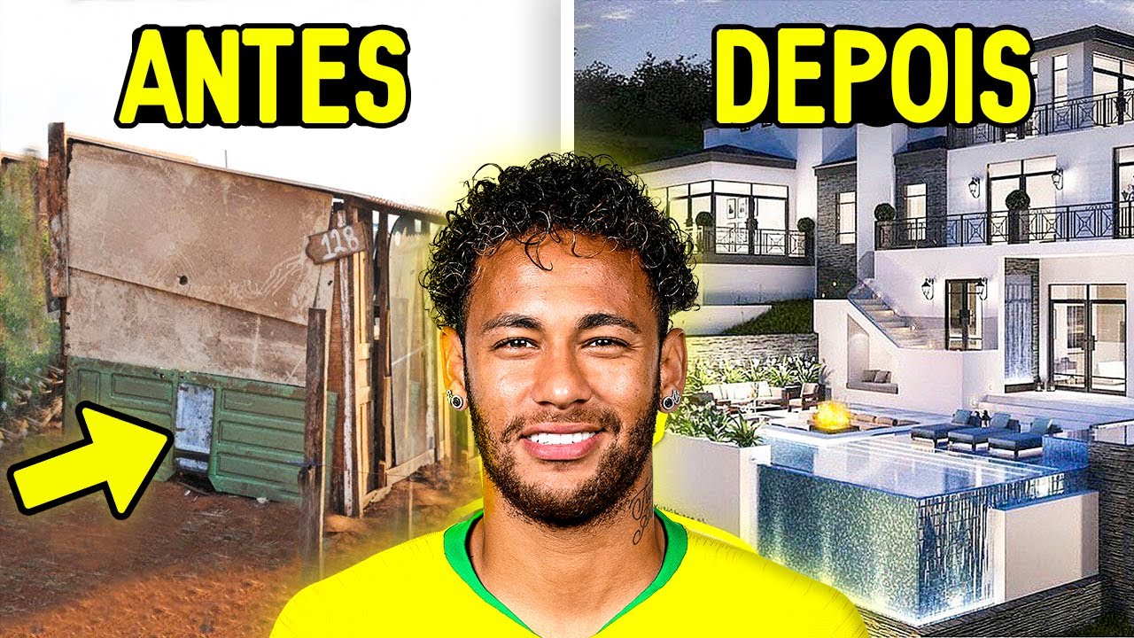 Casa dos Jogadores Antes e Depois da Fama! Messi, Neymar, Salah, Cristiano Ronaldo