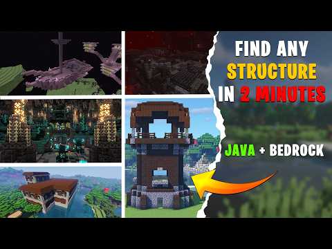 How to find Any STRUCTURE in Minecraft in 2 MINUTES (Java + Bedrock)