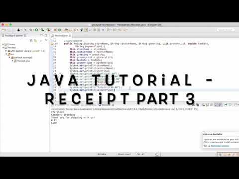 Java Tutorial - Receipt (3) Methods - YouTube