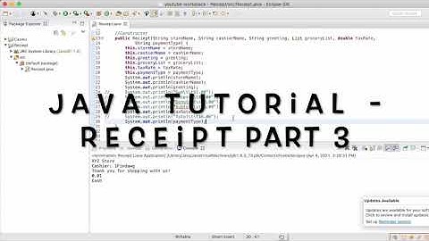 Java Tutorial - Receipt (3) Methods
