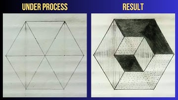 How to draw 3D hexagon? || How to draw a hexagon without Compass?  || Tangible Art