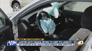 Lawyer says Takata is trying to limit its liability in airbag recall