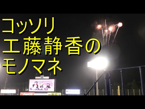 つば九郎、トラッキーと花火大会を観戦しながらコッソリ工藤静香のモノマネ‼