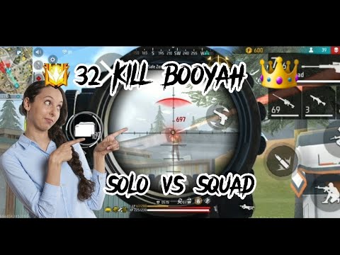 solo vs squad 32 kill booyah #sniper#king#freefire - YouTube