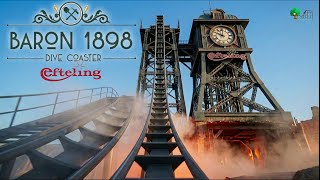 Baron 1898 Efteling On Ride INSANE 37.5 Meter Dive Coaster POV 