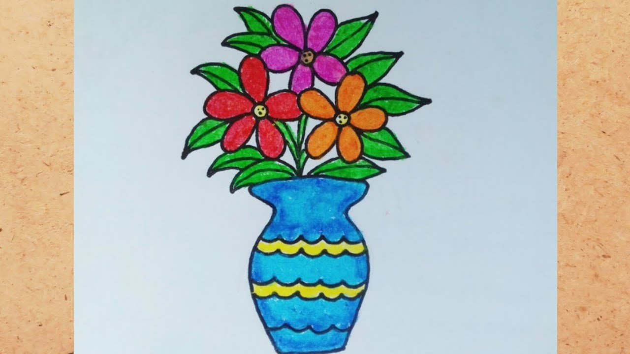 Flowers and vase in A2 - (continuous line drawing) by Phil Herbison