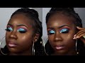 BLUE AND PURPLE GLITTER CUT CREASE LOOK | Trisha Love