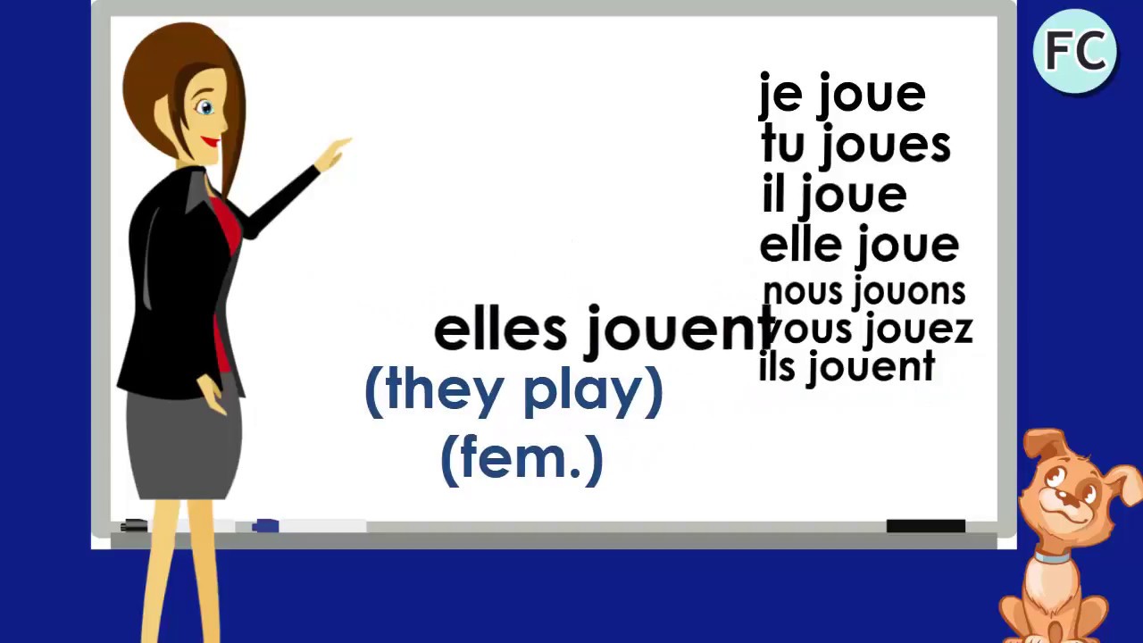 Le Verbe Jouer Au Present To Play Present Tense Youtube