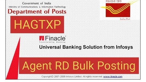 Agent RD Bulk Posting | HAGTXP | Post office RD LOT