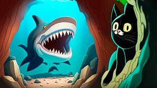 CAT NAMED SEA BASS VS. CAVE SHARK ► Cat Goes Fishing |7|