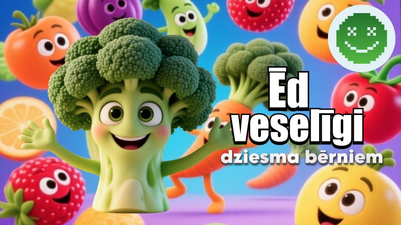 Augļi un dārzeņi | Dziesma bērniem Latviešu valodā | Ēdam veselīgi