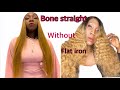HOW TO STRAIGHTEN A DEEP CURLED WIG WITHOUT FLAT IRON || HOW TO RESTYLE A CURL WIG||HOT WATER METHOD