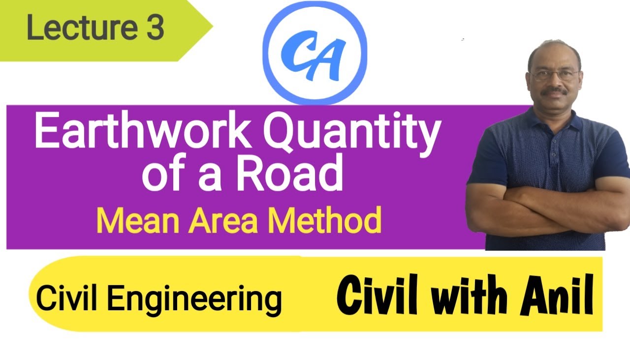 estimate earthwork of a road by mean sectional area method - YouTube