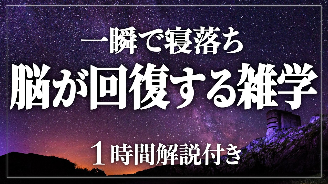 【睡眠導入】気分が落ち着く、眠れる雑学1時間。寝ながら賢くなる日常生活100の雑学1時間【BGMなし】【男性朗読】