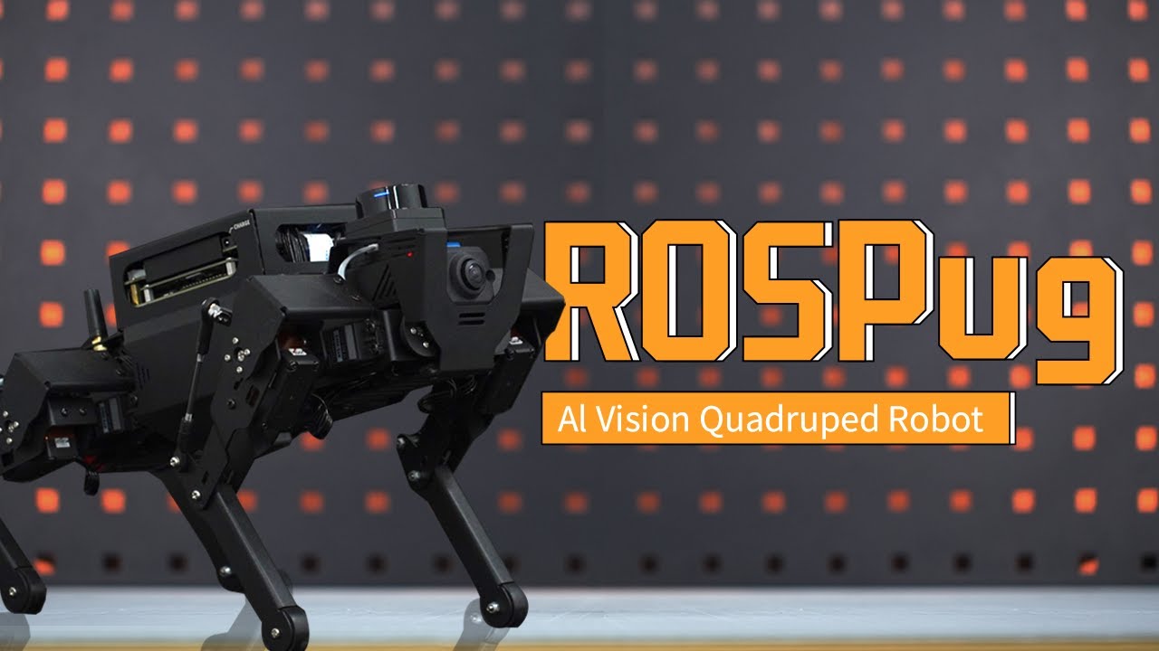 Hiwonder ROSPug Quadruped Bionic Robot Dog Powered by Jetson Nano ROS