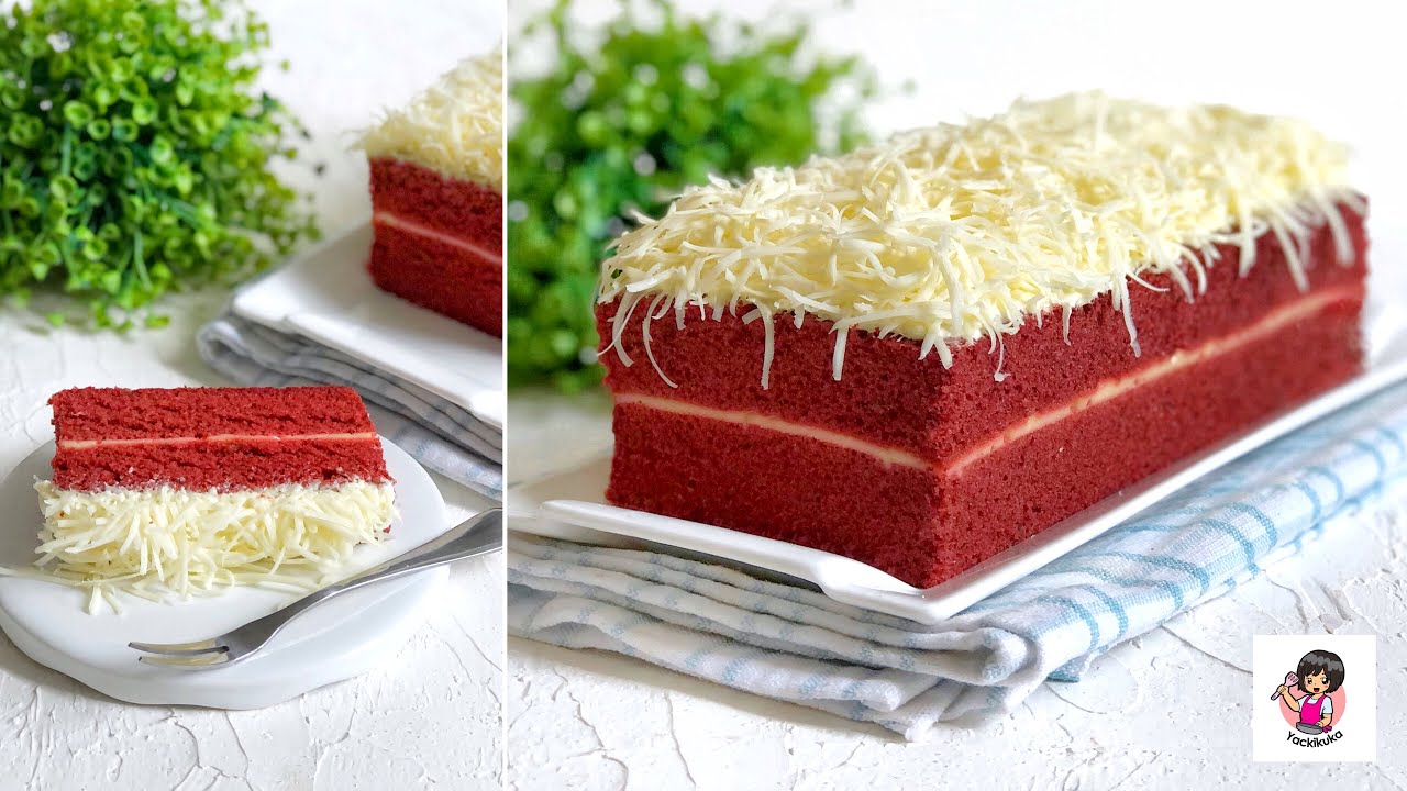 TANPA OVEN!! Red Velvet Cantik dengan Keju❤️❤️ * No Oven Red Velvet Cake SOFT & MOIST❤️