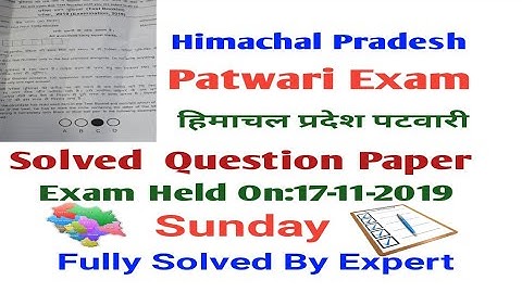 HP Patwari Exam Solved Question Paper 2019