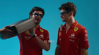 What's in the box? Take a peak with @carlossainz  and @charles_leclerc