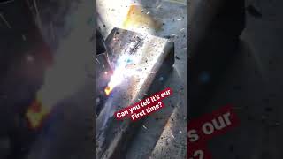 Terrible first attempt at welding.
