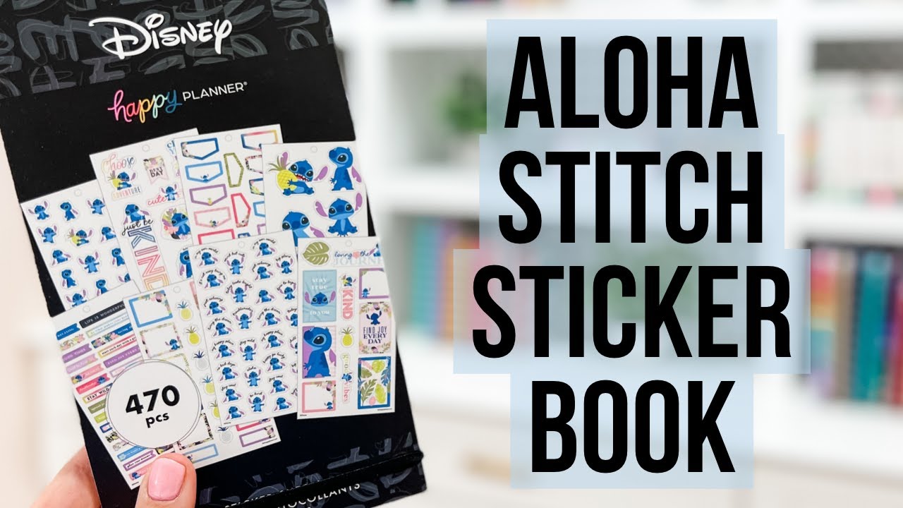 New Happy Planner Disney Aloha Stitch Sticker Book Flip Through & Review - Tropical Vibes! June 2022