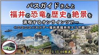 バスガイドさんと福井で恐竜と歴史と絶景を満喫するオンラインツアー≪ニコニコバスツアー 福井県福井市エリア編≫