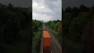 CP 8828 at lead and CSX 981 from behind 