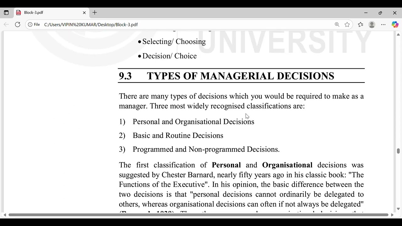 MMPC 001 UNIT 9 DECISION MAKING MBA HR MOST IMPOTANT QUETIONS