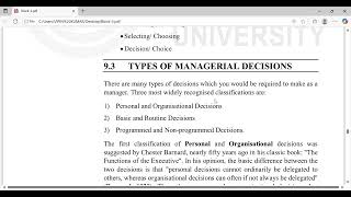MMPC 001 UNIT 9 DECISION MAKING MBA HR MOST IMPOTANT QUETIONS