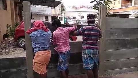 precast compound wall installation