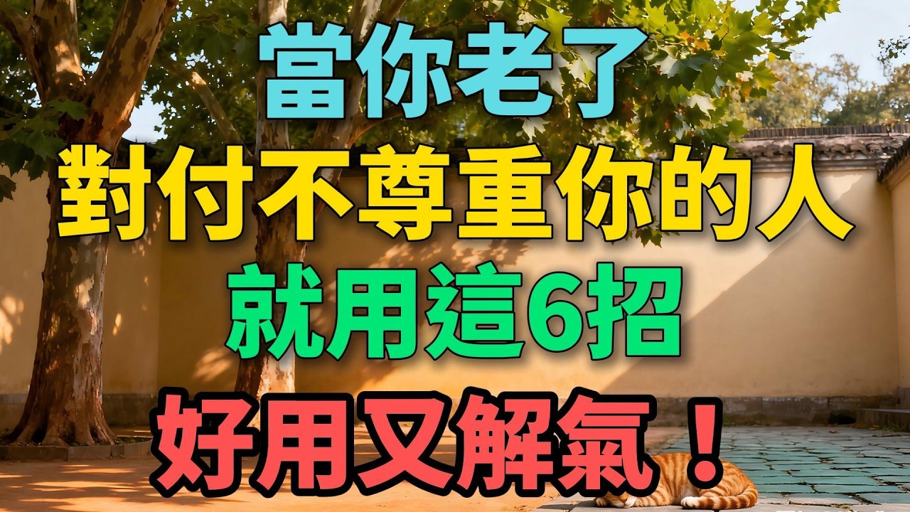 當你老了，對付不尊重你的人，就用這6招，好用又解氣！【晚晴拾光】#晚年生活 #中老年生活 #為人處世 #生活經驗 #情感故事 #家庭關係 #人生智慧 #talks
