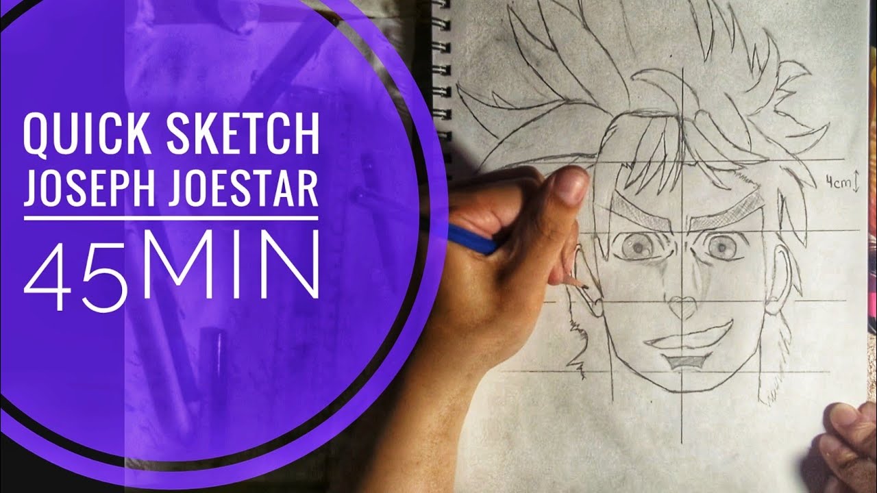 How to Draw Joseph Joestar Quick Sketch Challenge - Anime Art Tutorial Step by Step