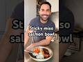 Sticky miso salmon bowl. Recipe in the description! #recipe #shorts