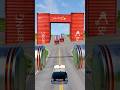 Beamng drive crashes - chained Hydraulic vs car part 136 #beamngdrive  #youtubeshorts #shorts