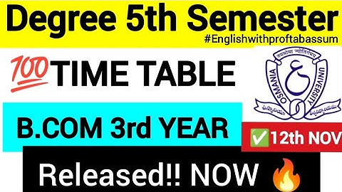 "📢 OU Degree 5th Semester Time Table 2025 Released! | All UG Courses |🔥 Big Update for Students 🚨"
