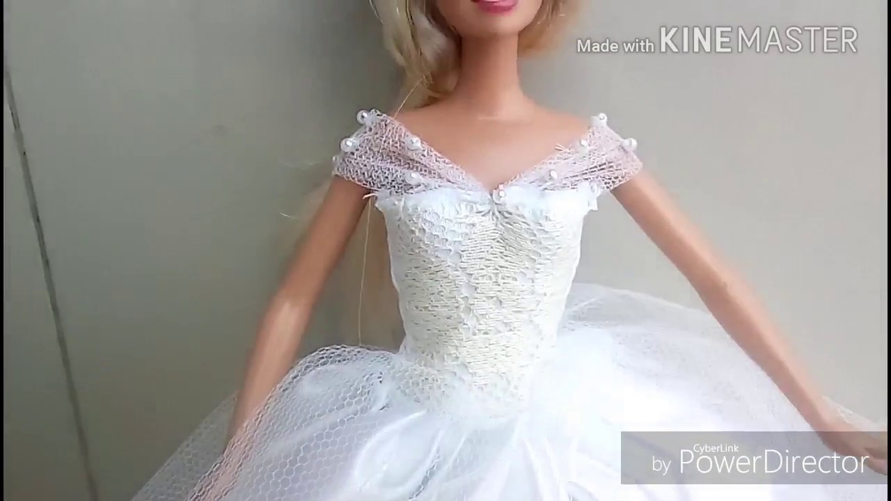 COMO FAZER UM VESTIDO DE NOIVA SEM COSTURA PARA BARBIE*