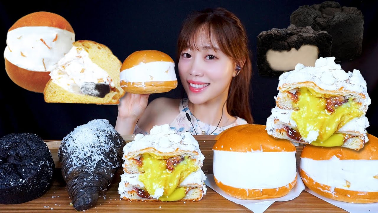 ASMR 핫한 디저트 맛집 카페  페이브 베이커리 디저트들 먹방 !! (Dessert Bread Mukbang Eating show)